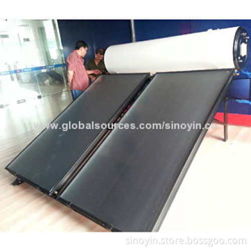 Compact pressure solar water heater system, with imported blue titanium absorber solar collectors
